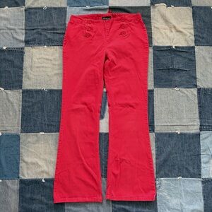 vtg 2000s no boundaries flare pants sailor button front lace up back 29” waist
